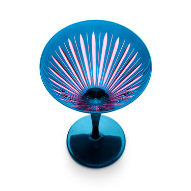 Prism Martini Glasses, Blue, Set of 4