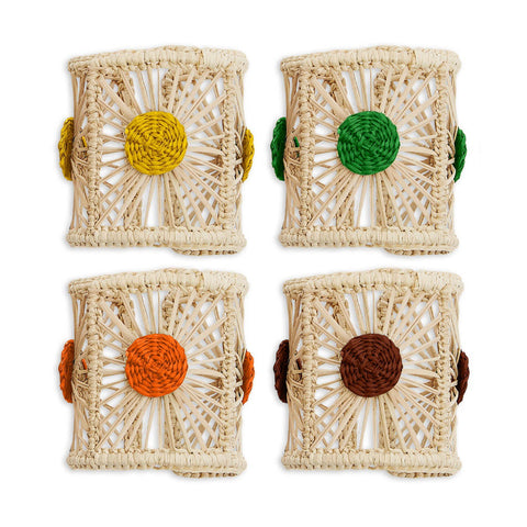 Raffia Napkin Ring,  Set of 4