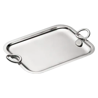 Vertigo Silver-Plated Tray with Handles, 10"