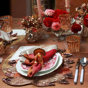Turkey Trot Napkin Ring, Set of 4 in a Gift Box