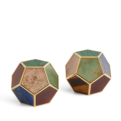 Pentagon Spice Jewels - Multistone + 24k Gold, Set of 2