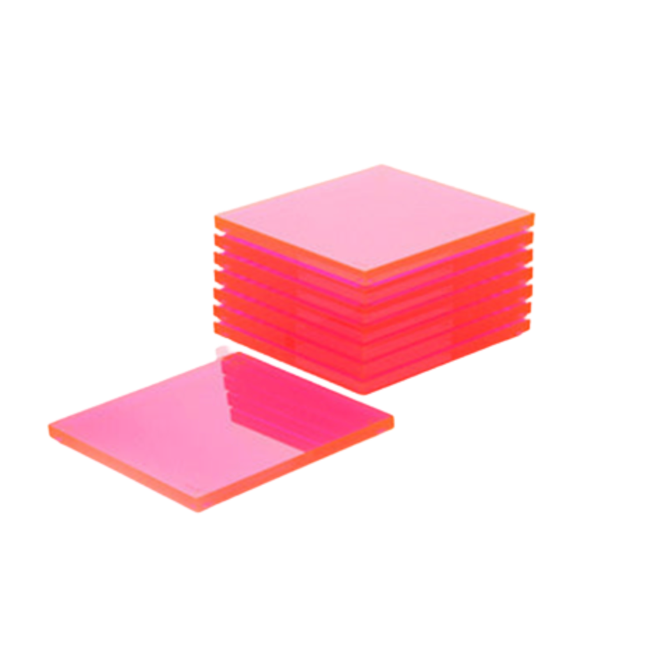 Acrylic Coasters Pink, Set of 8