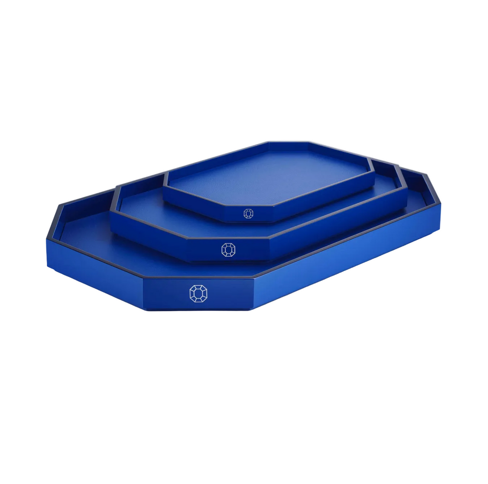 Octogone Tray, Blue