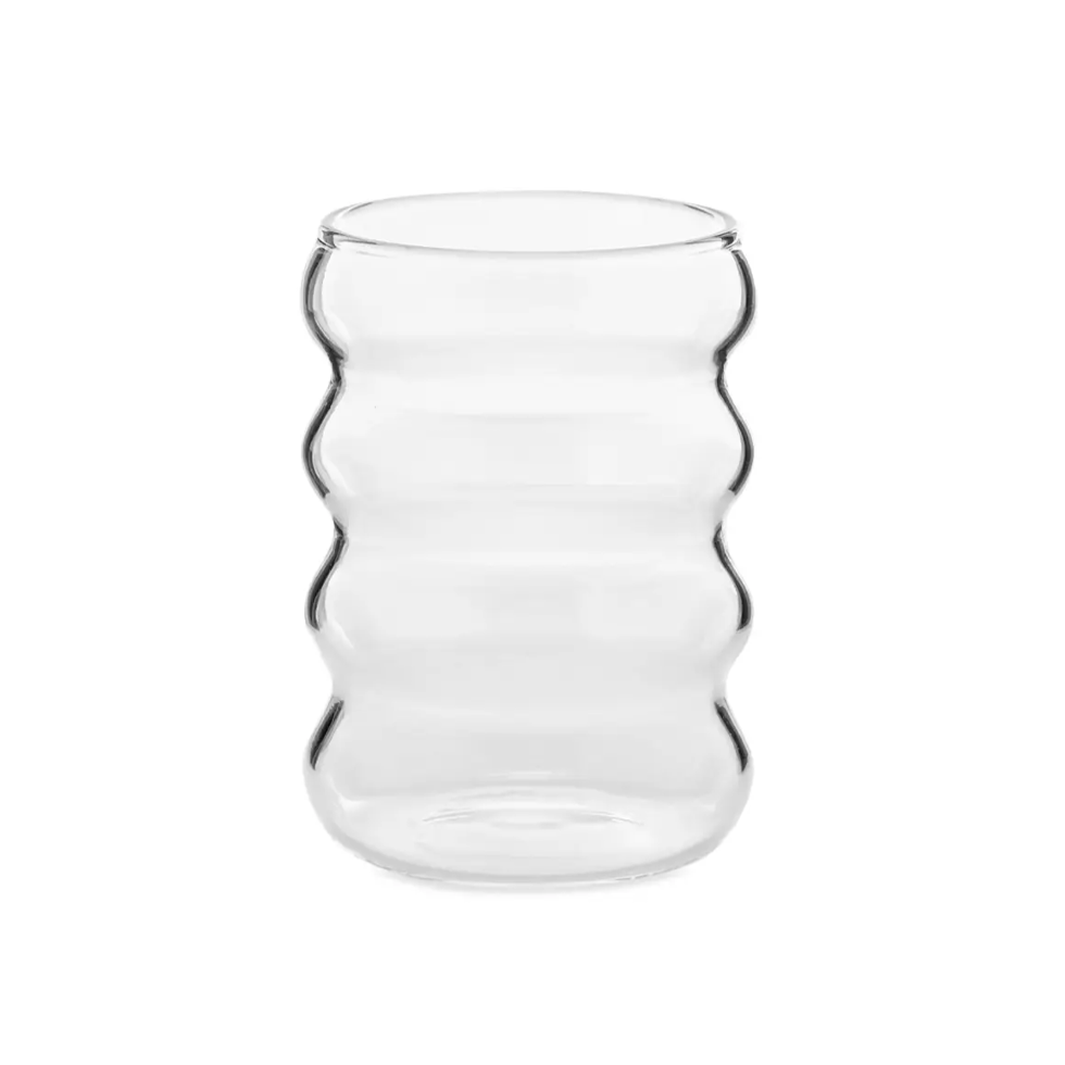 Wavy Ripple Glass Cup, Smoothie glass