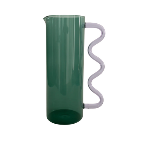 Wave Pitcher, Teal/Lilac