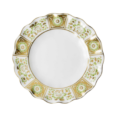 Derby Panel Green Fluted Dessert Plate