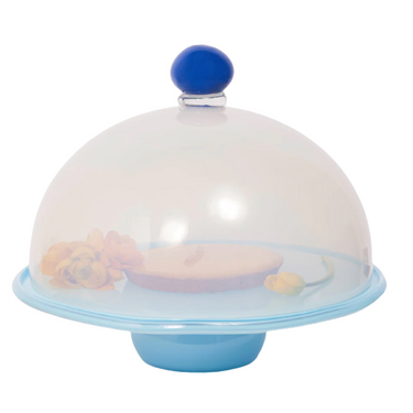 2-in-1 Cake Stand & Party Platter with Cover, Baby Blue & Opal