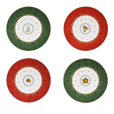 Noel Assorted Dessert Plates, Set of 4