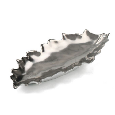 Oak Platinum Leaf Dish, 8.5"