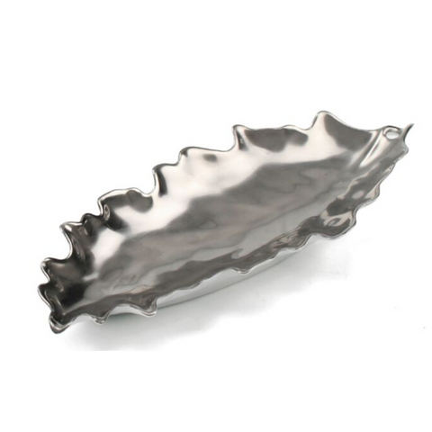 Oak Platinum Leaf Dish, 8.5