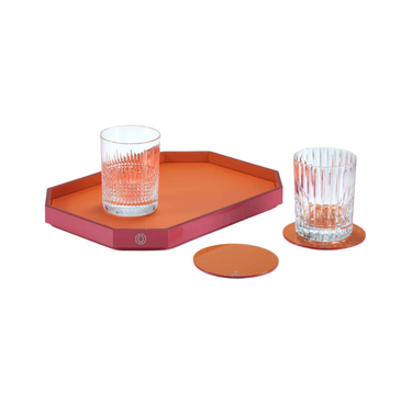Octogone Tray, Orange