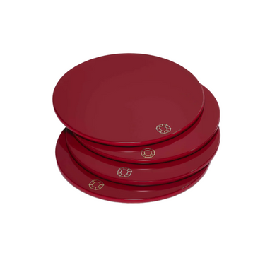 Octogone Coasters, Red, Set of 4