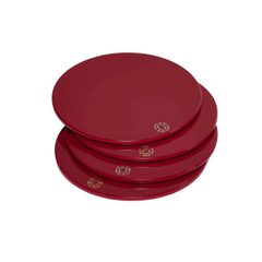 Octogone Coasters, Red, Set of 4