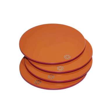 Octogone Coasters, Orange, Set of 4