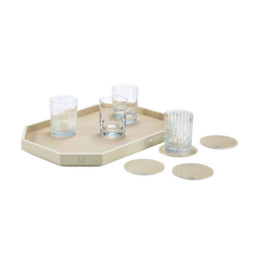Octogone Coaster, Ivory, Set of 4