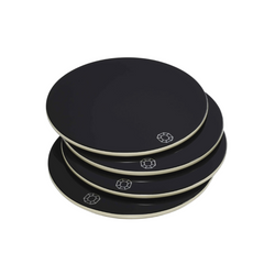 Octogone Coaster, Black, Set of 4