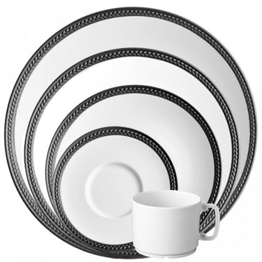 Soie Tressée Dinnerware, Black