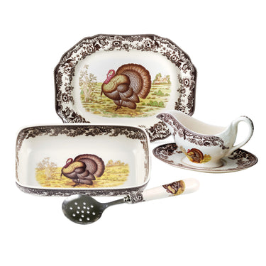 Woodland Turkey Serveware, Set of 3