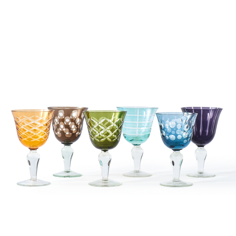 Cuttings Wine Glasses, Set of 6