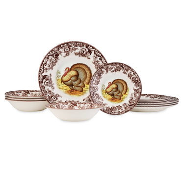 Woodland Turkey 12-Piece Dinnerware Set