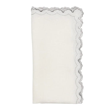 Arches Napkin, White & Silver, Set of 4