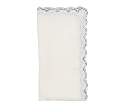 Arches Napkin, White & Silver, Set of 4