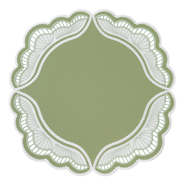 Oyster Faux Leather Placemats, Set of 2