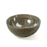 Round Basket with Glass Serving Bowl, 2 QT, 9" diam.