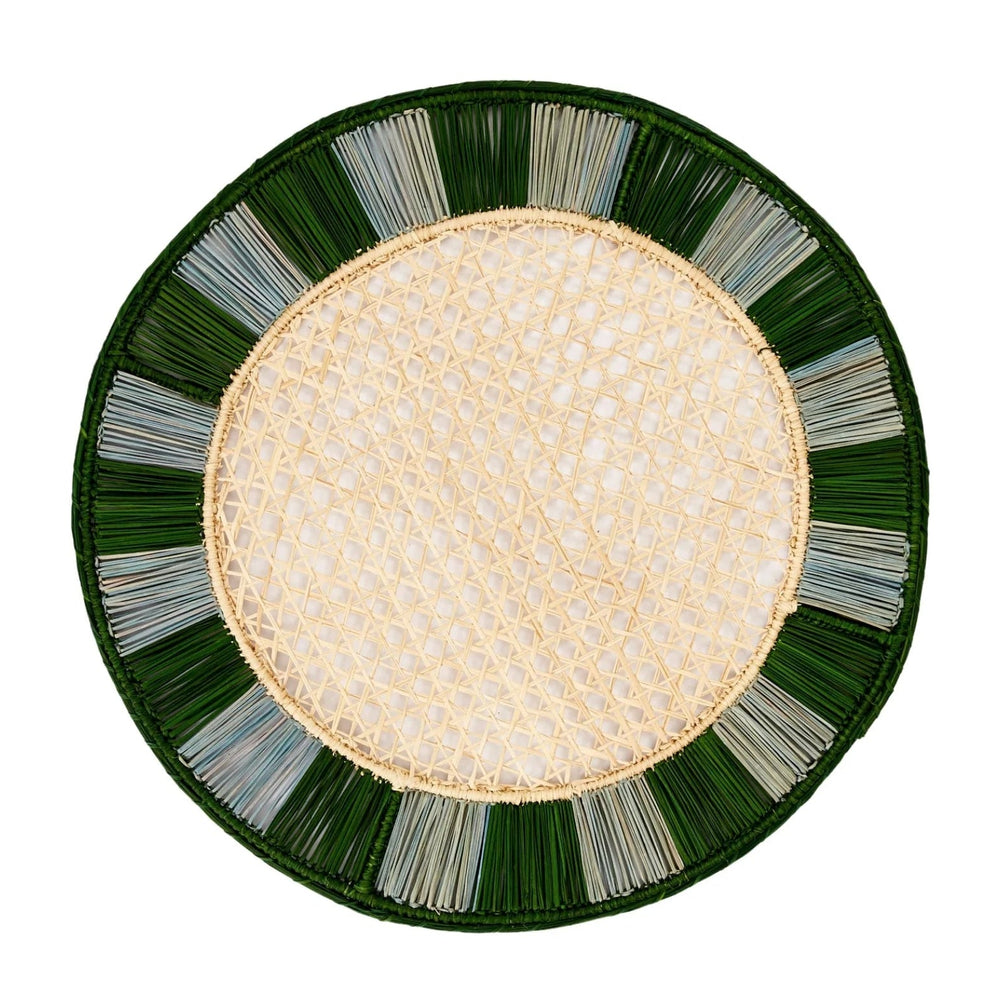 Twist Placemat, Set of 4, Green/Sky Blue