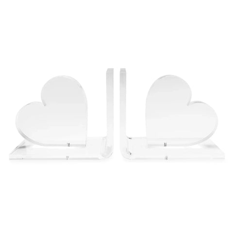 Clear Heart Bookends