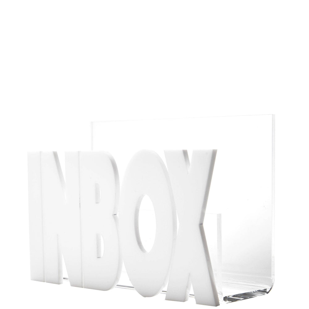 White Inbox Acrylic Holder