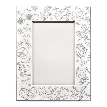 Graffiti Silver-Plated Picture Frame, 5 x 7"