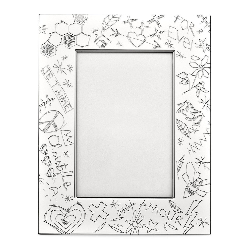 Graffiti Silver-Plated Picture Frame, 5 x 7"