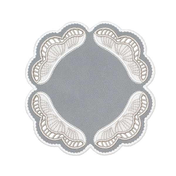 Oyster Faux Leather Coasters, Set of 2