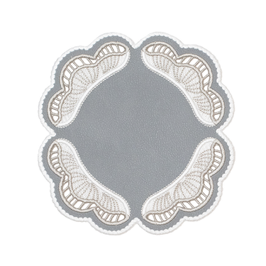 Oyster Faux Leather Coasters, Set of 2