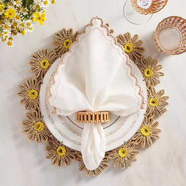 Spoke Napkin Ring in Natural, Set of 4