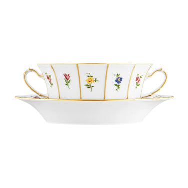 Grecque Mille Fleurs Soup Bowl & Saucer