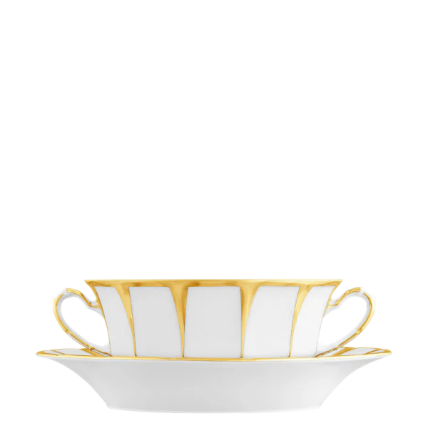 Grecque Athena Cream Soup Bowl & Saucer
