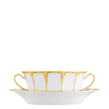 Grecque Athena Cream Soup Bowl & Saucer