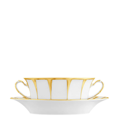 Grecque Athena Cream Soup Bowl & Saucer