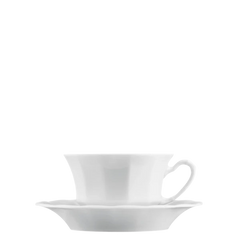 Grecque Weiss Coffee/Tea Cup & Saucer