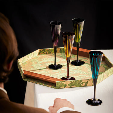 Prism Champagne Flutes, Set of 4