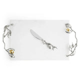 Pomegranate Silver & Gold Cheese Board & Spreader