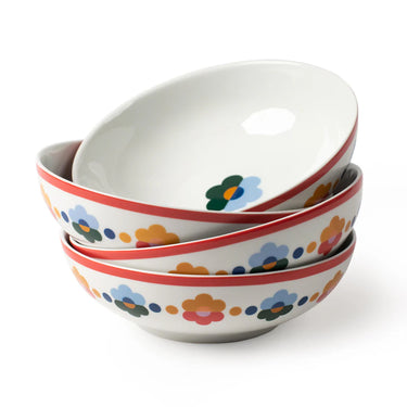 Floral Cereal Bowls, Set of 4