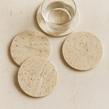 Oversized Coasters. Travertine