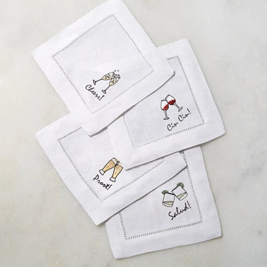 Cheers Cocktail Napkins, Set of 4