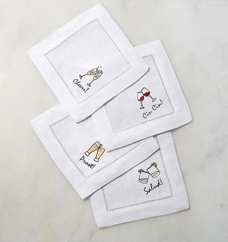 Cheers Cocktail Napkins, Set of 4