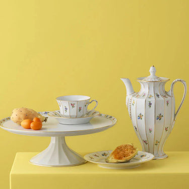 Grecque Fleurs Tea Cup & Saucer