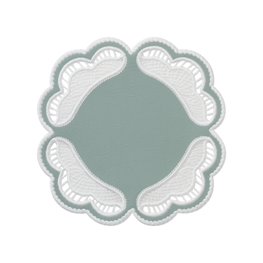 Oyster Faux Leather Coasters, Set of 2