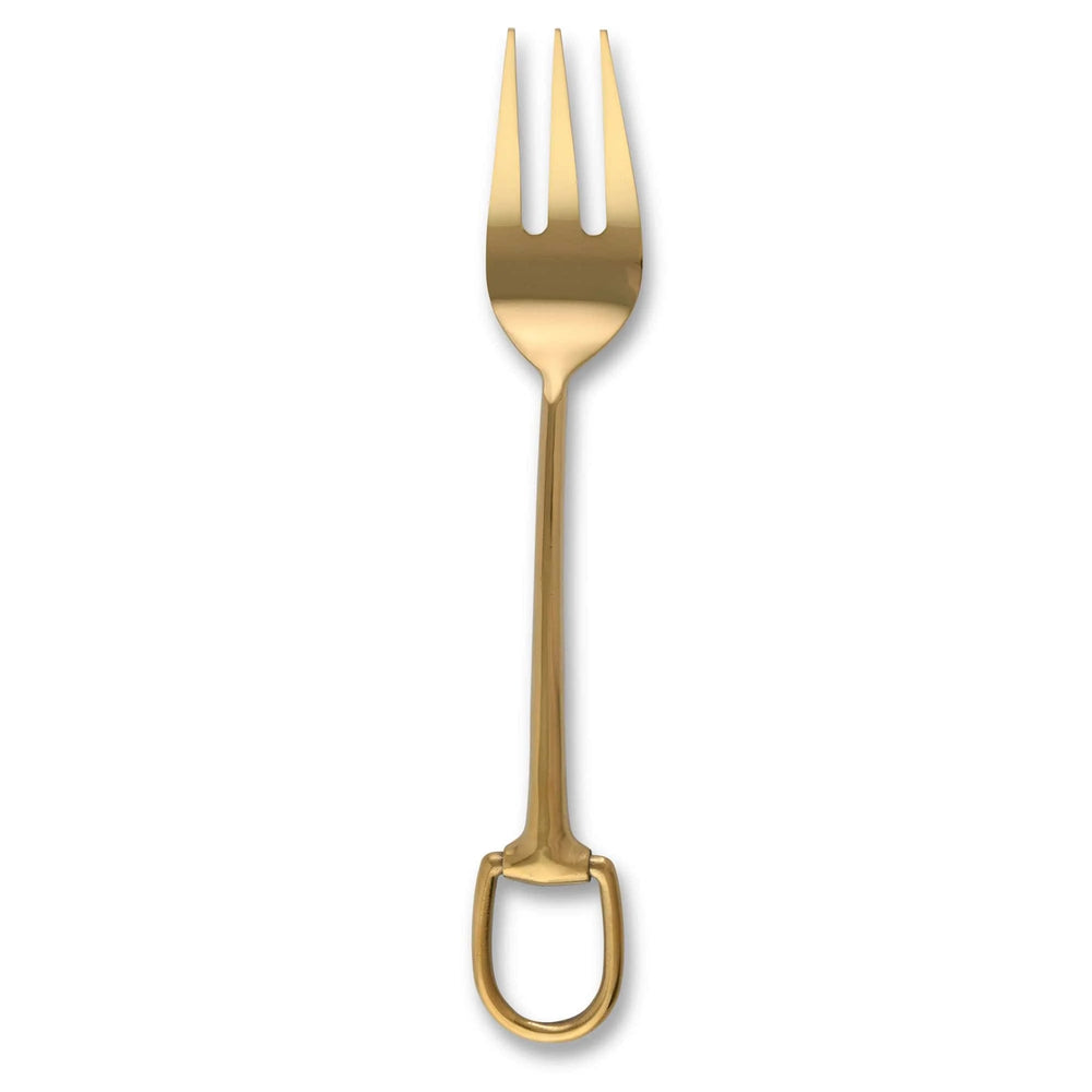 Stirrup Serving Fork, Stainless Steel Shiny Gold